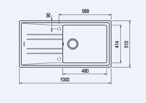 Teka Stone 60 L TG 1B 1D gránit mosogató, carbon 115330008