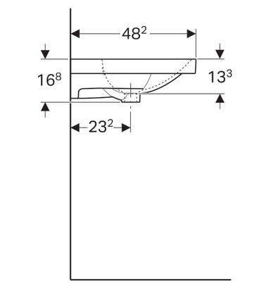 Geberit Acanto 120x48,2 cm dupla mosdó, csaplyuk nélkül 500.628.01.2