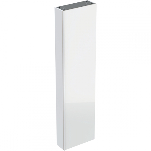Geberit Acanto magas kiegészítő szekrény egy ajtóval, magasfényű fehér/fehér üveg 500.637.01.2