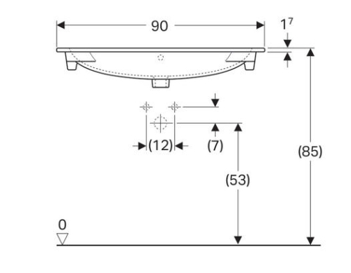 Geberit Acanto 90x48 cm mosdó szekrényhez, csaplyuk nélkül 500.643.01.2