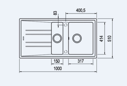 Teka Stone 60 B TG 1 1/2B 1D gránit mosogató, carbon 115360008