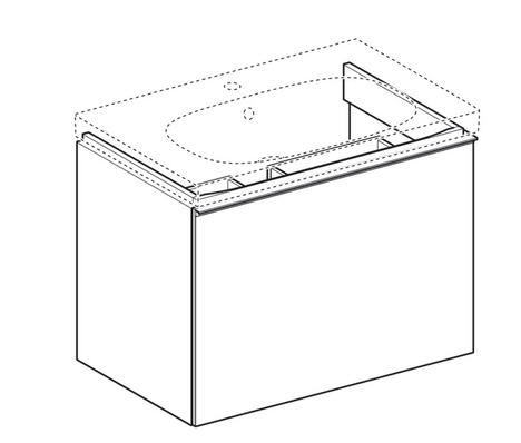 Geberit Acanto alsó szekrény mosdóhoz, egy fiókkal és egy belső fiókkal magasfényű fehér 500.611.01.2