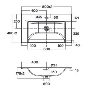 Wellis Jersey fürdőszobabútorhoz mosdó WB00320