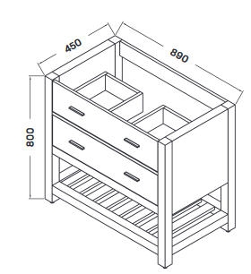 Wellis Soria 90 fürdőszobabútor mosdóval SZP-WE18 (WB00335, WB00336)