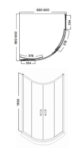 Wellis Caprera 90x90 cm negyedköríves zuhanykabin WC00432