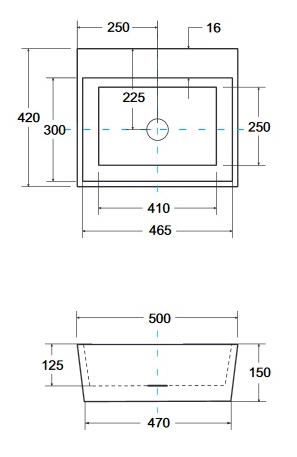 Besco Vera Glam 40x50x15 cm pultra építhető mosdó, arany UMD-V-NBZ