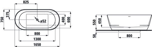 Laufen Pro 165x75 cm-es szabadonálló kád H2399520000001