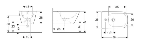 Geberit Smyle Square fali bidé 500.209.01.1