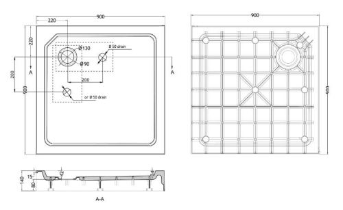 Wellis 90x90 cm szögletes magas zuhanytálca WC00409