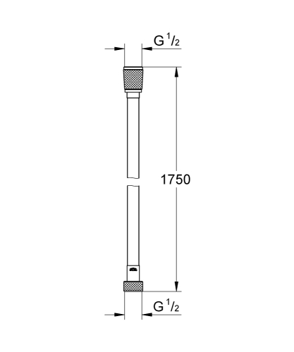 Grohe Silverflex 1,75 méteres zuhanygégecső, polished nickel 28388BE0