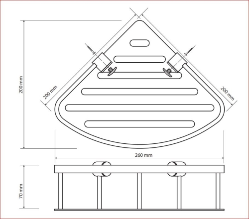 Sapho BEMETA CYTRO Sarok szappantartó, 260x70x200mm, polírozott 146208072