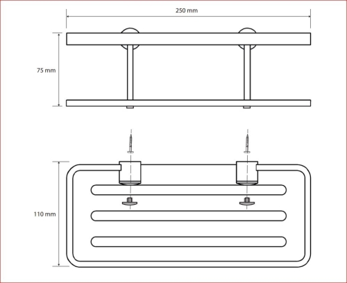 Sapho BEMETA CYTRO Szappantartó, 250x70x105mm, akril/polírozott 146208406