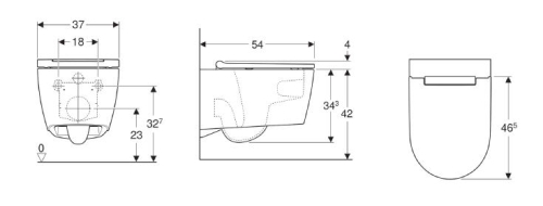 Geberit ONE fali WC mélyöblítésű, TurboFlush, WC-ülőkével fehér betéttel 500.201.01.1