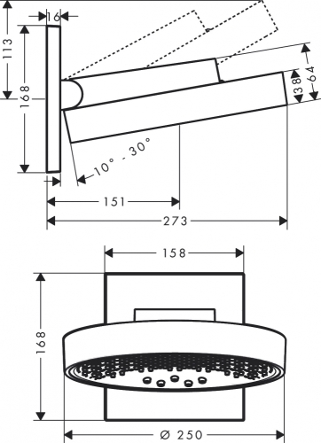 Hansgrohe Rainfinity Fejzuhany 250 3jet fali csatlakozóval 26232000