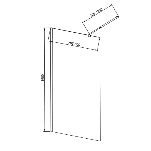 Sapho AQUALINE WALK IN 80 cm fix zuhanyfal tanszparent üveggel, króm WI081