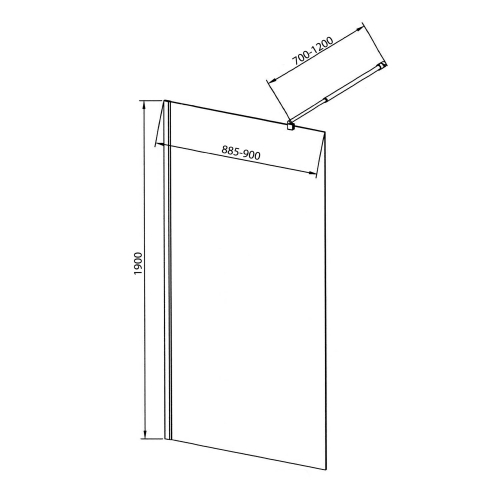 Sapho AQUALINE WALK IN 90 cm fix zuhanyfal tanszparent üveggel, króm WI091