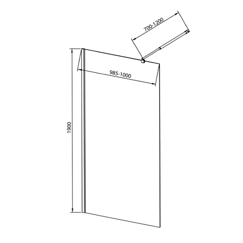 Sapho AQUALINE WALK IN 100 cm fix zuhanyfal tanszparent üveggel, króm WI101