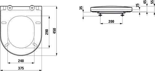 Laufen Sonar lassú záródású wc ülőke, matt fehér H8933417570001