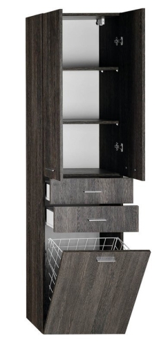 AQUALINE ZOJA állószekrény fiókkal, szennyeskosárral, 50x184x2cm, mali wenge 51294