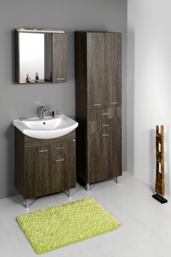 AQUALINE ZOJA állószekrény fiókkal, szennyeskosárral, 50x184x2cm, mali wenge 51294