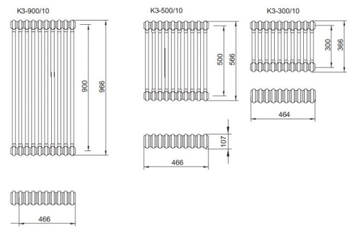 Radeco Trex 1800/10 design csőradiátor (2355 W, fehér, 1866x477 mm)