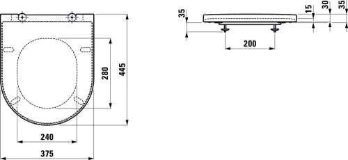 Laufen KARTELL BY LAUFEN lassú záródású wc ülőke, fényes fekete H8913330200001