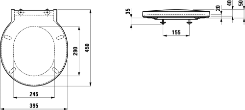 Laufen VAL lassú záródású wc ülőke, fehér H8942810000001