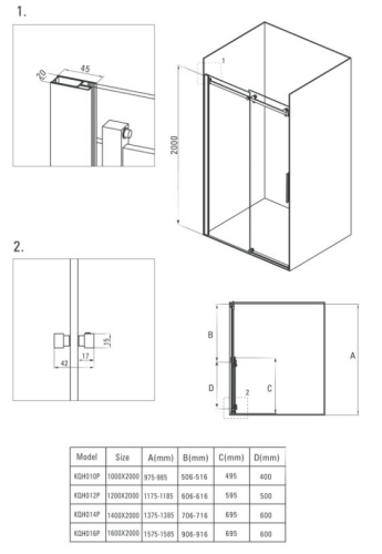 Deante HIACYNT zuhanyajtó 140 cm KQH 014P
