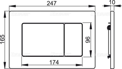 Alcaplast M279S vandálbiztos nyomólap szenzorral