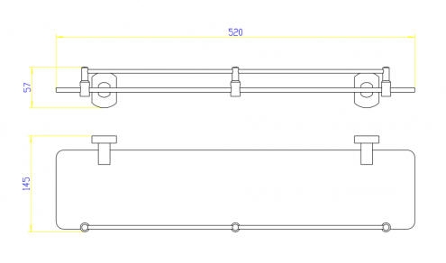 Sanotechnik SOHO üveglapos piperepolc, fekete 7153B