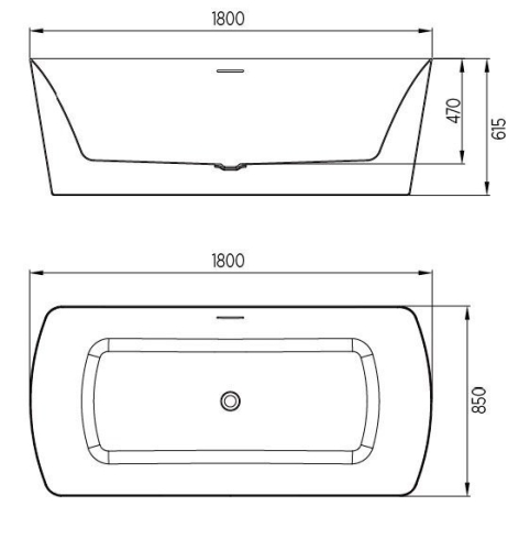 Sanotechnik ORLANDO 180x85 cm szabadon álló fürdőkád G9028