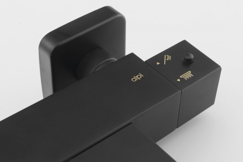 Sapho DIMY fali termosztátos kádtöltő csaptelep, kaszkád kiömlővel, fekete DM292BL