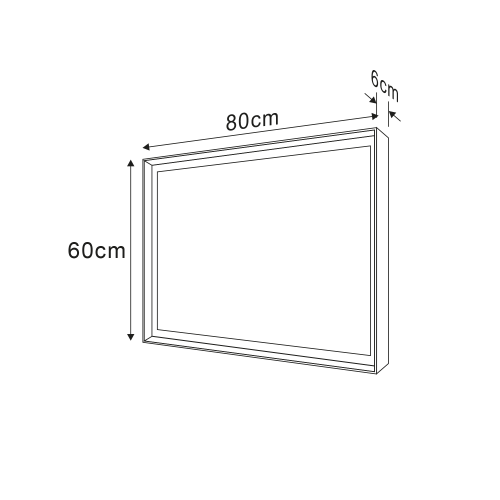 Sapho SORT 60x80cm tükör LED világítással, matt fekete ST080