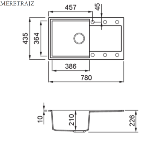 Elleci Easy 290 egy medence csepegtetővel gránit mosogató, G68 Bianco LGY29068