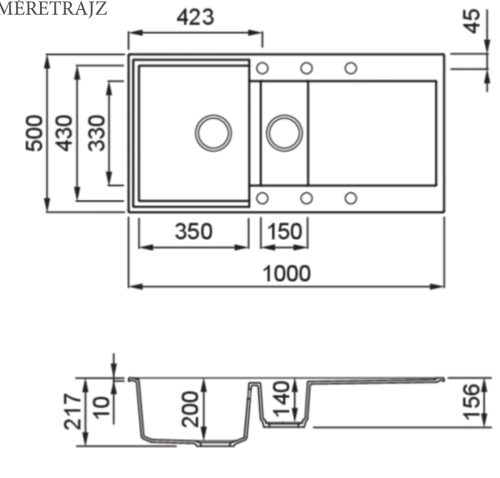 Elleci Easy 325 egy medence gyümölcsmosóval, csepegtetővel gránit mosogató, M73 Titanium LMY32573