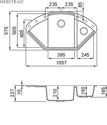 Elleci Easy CORNER sarok gránit mosogató, G43 Tortora LGYCOR43