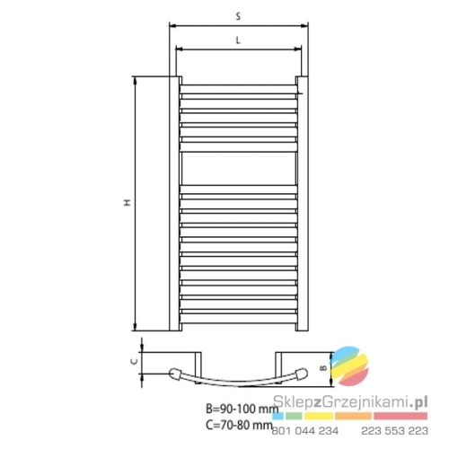 Radeco PEDRO 1 T CR design fűrdőszobai radiátor (282 W, króm, 800x500 mm)