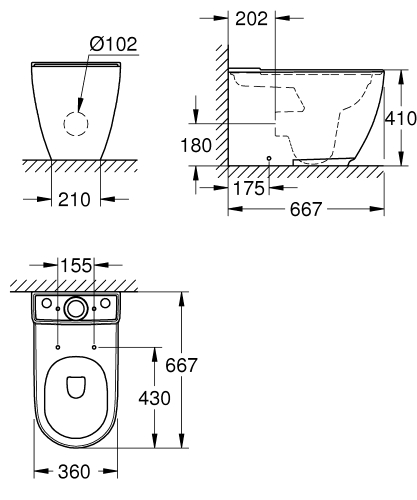 Grohe Essence monoblokkos wc csésze Guard felülettel 3957200H