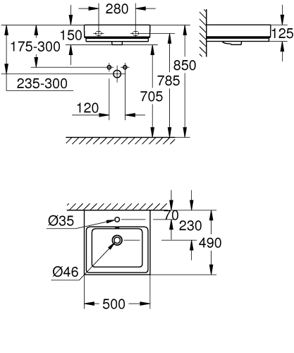 Grohe Cube Ceramic 50x49 cm mosdó PureGuard felülettel 3947400H