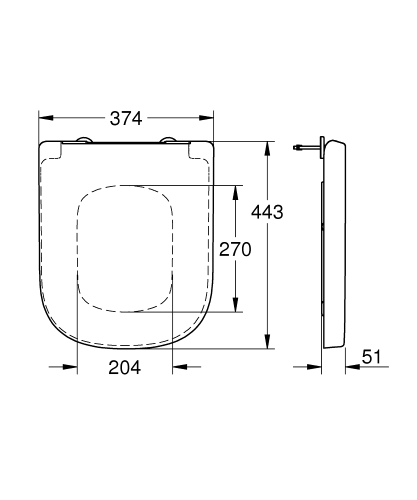 Grohe Euro Ceramic Fali WC szett soft close ülőkével 39554000