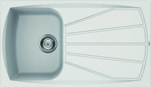 Elleci Living 400 egy medence csepegtetővel gránit mosogató, G68 Bianco LGL40068