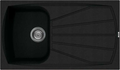 Elleci Living 400 egy medence csepegtetővel gránit mosogató, G40 Nero LGL40040