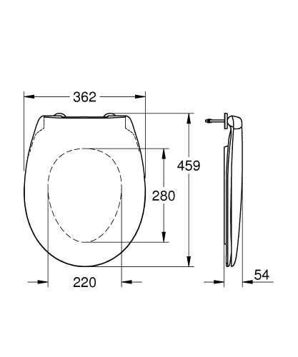 Grohe 38528001 szerelő elem kompletten nyomólappal, wc-vel, ülőkével SSB2N