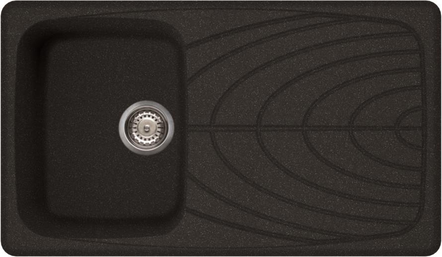 Elleci Master 400 egy medence csepegtetővel gránit mosogató, G54 Nero Pietra LGM40054