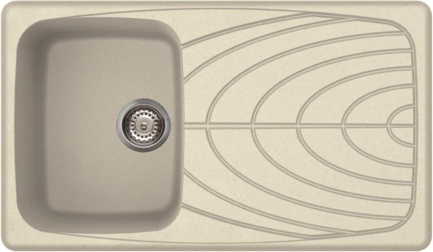 Elleci Master 400 egy medence csepegtetővel gránit mosogató, G62 Bianco Antico LGM40062