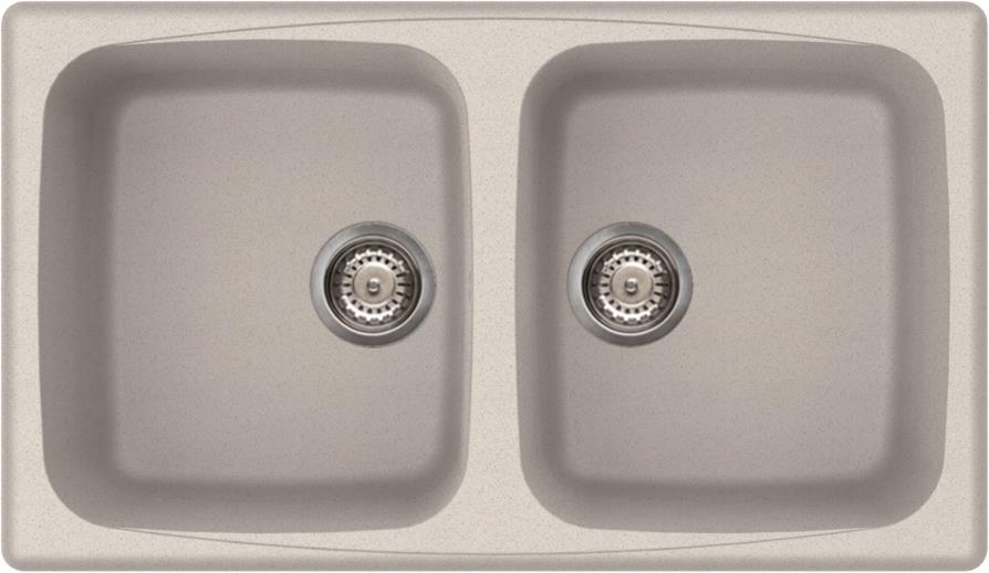 Elleci Master 450 két medencés gránit mosogató, G52 Bianco Pietra LGM45052