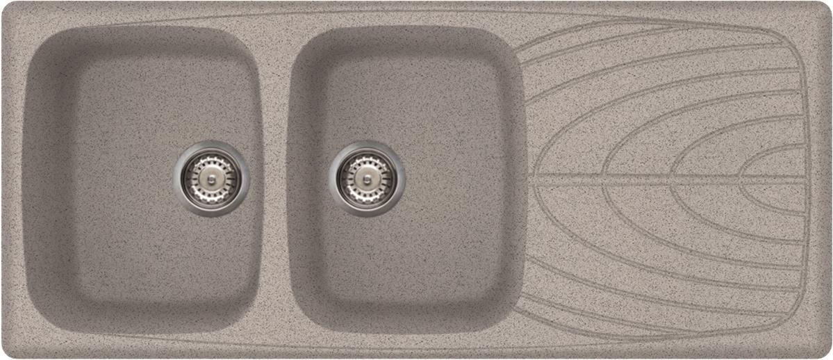 Elleci Master 500 két medence csepegtetővel gránit mosogató, G55 Grigio Pietra LGM50055