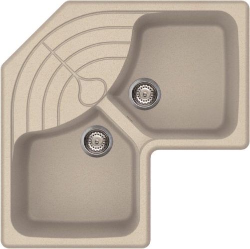 Elleci Master CORNER sarok gránit mosogató, G61 Pietra Antica LGMCOR61