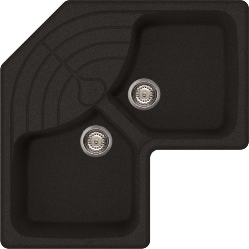 Elleci Master CORNER sarok gránit mosogató, G59 Antracite LGMCOR59