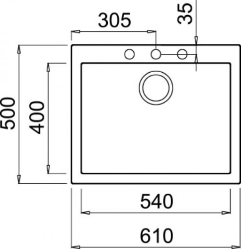 Elleci Quadra 110 egy medencés gránit mosogató G59 Antracite LGQ11059